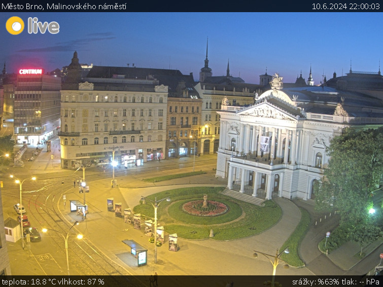 Město Brno - Malinovského náměstí - 10.6.2024 v 22:00
