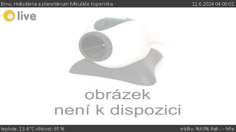 Město Brno - Hvězdárna a planetárium Mikuláše Koperníka - 11.6.2024 v 04:00