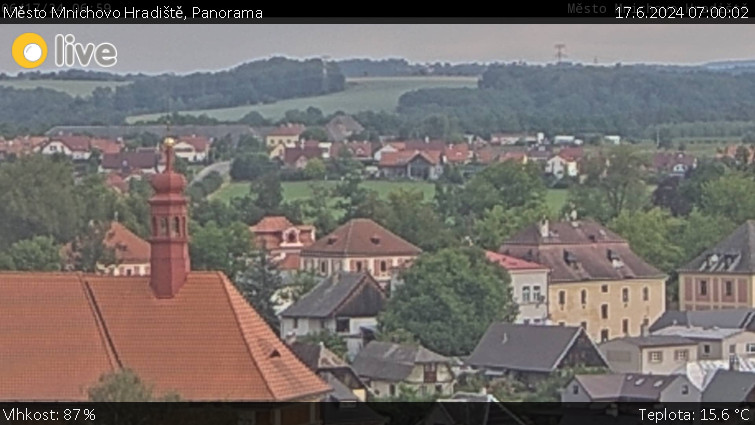 Město Mnichovo Hradiště - Panorama Mnichova Hradiště - 17.6.2024 v 07:00