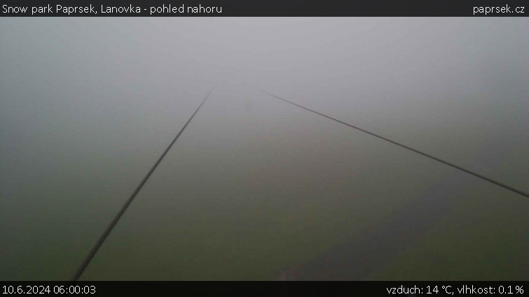 Snow park Paprsek - Lanovka - pohled nahoru - 10.6.2024 v 06:00