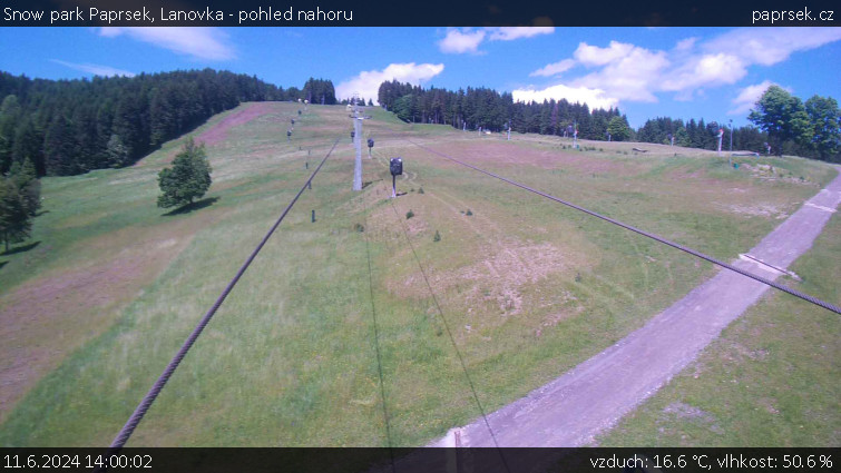 Snow park Paprsek - Lanovka - pohled nahoru - 11.6.2024 v 14:00