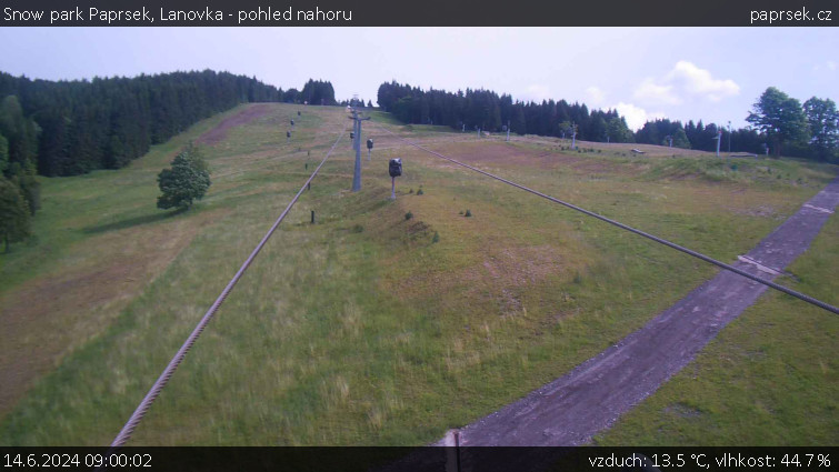 Snow park Paprsek - Lanovka - pohled nahoru - 14.6.2024 v 09:00