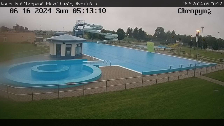 Koupaliště Chropyně - Hlavní bazén, divoká řeka - 16.6.2024 v 05:00