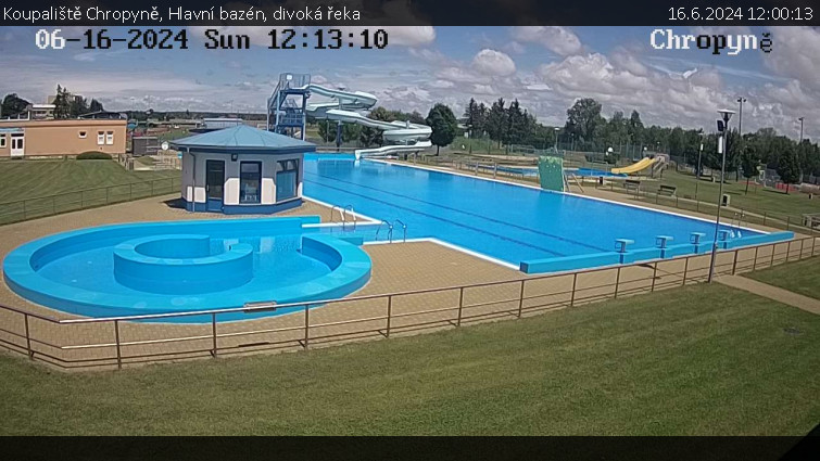 Koupaliště Chropyně - Hlavní bazén, divoká řeka - 16.6.2024 v 12:00