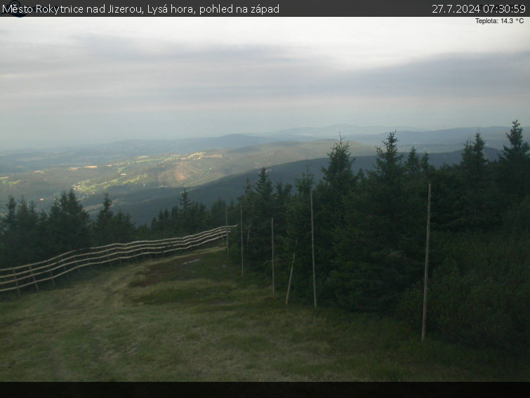 Město Rokytnice nad Jizerou - Lysá hora, pohled na západ - 27.7.2024 v 07:30
