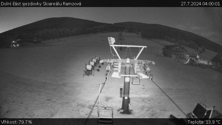 Skiarena R3 Ramzová - Dolní část sjezdovky Skiareálu Ramzová - 27.7.2024 v 04:00
