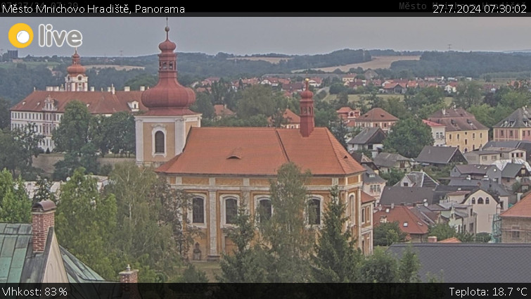 Město Mnichovo Hradiště - Panorama Mnichova Hradiště - 27.7.2024 v 07:30